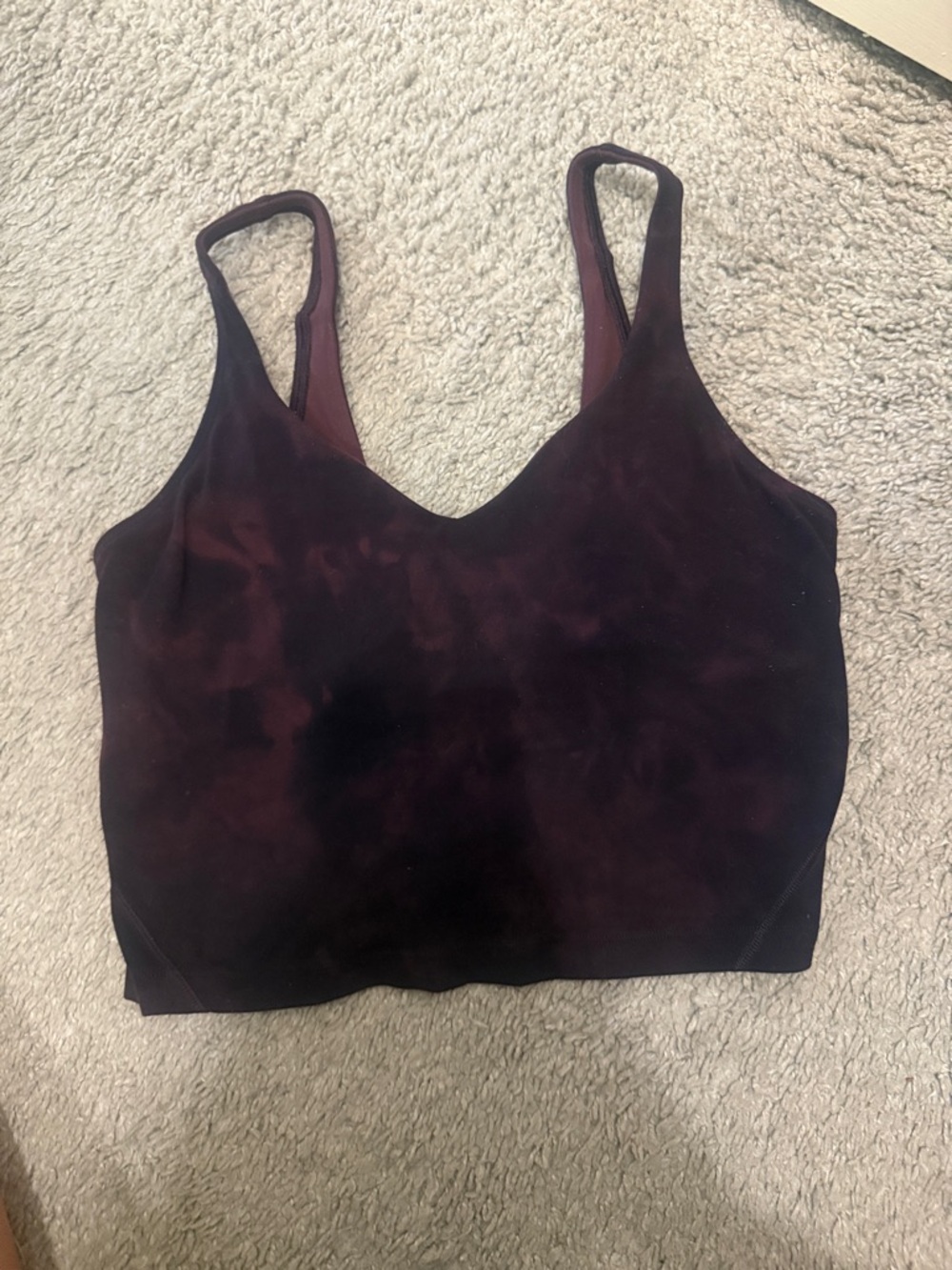 lululemon athletica Burgundy Tie-Dye V-Neck Workout Tank